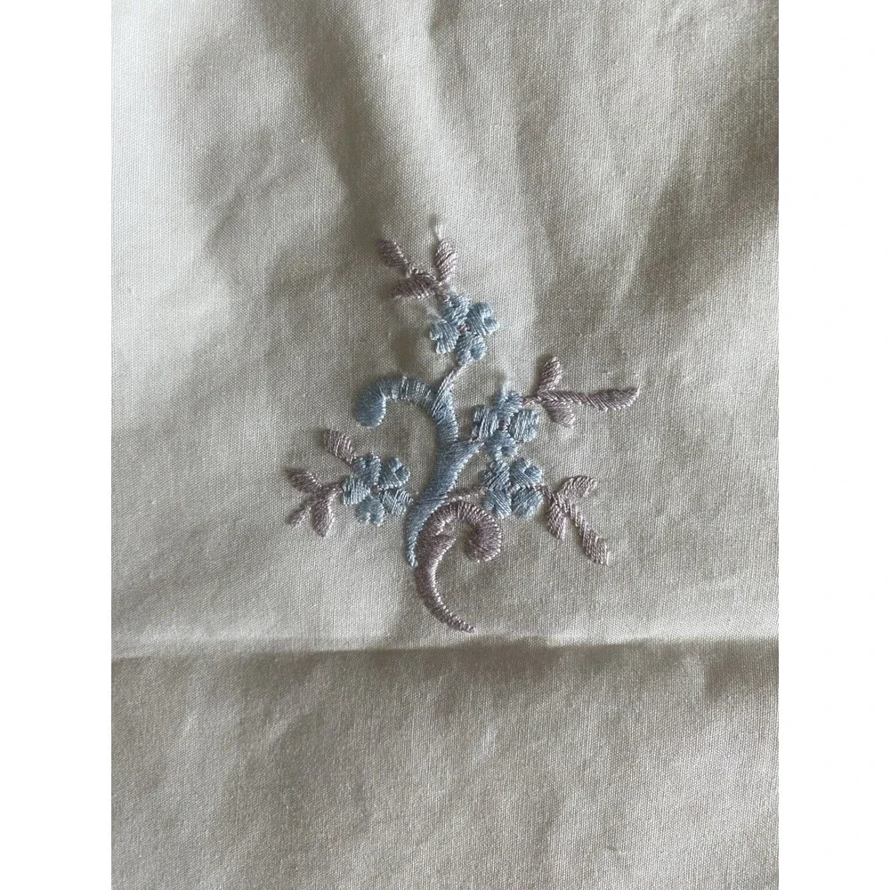 Vintage D. Porthault Embroidered Ruffled Standard Sham